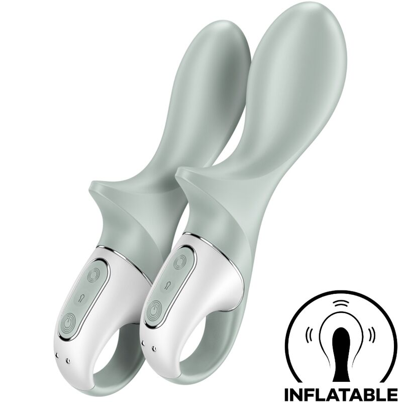 Imagen que nos facilita SATISFYER VIBRATOR de su producto erótico SATISFYER - AIR PUMP BOOTY 3 VIBRADOR ANAL INFLABLE VERDE GRIS para nuestra categoría "JUGUETES BIENESTAR |Vibradores".