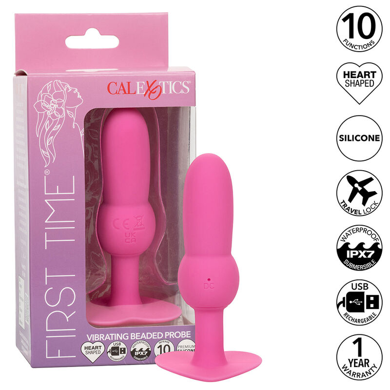 Imagen que nos facilita CALEXOTICS de su producto erótico CALEXOTICS - FIRST TIME PLUG ANAL CON CUENCAS 10 VIBRACIONES ROSA para nuestra categoría "JUGUETES BIENESTAR |Anal|Vibradores Anales".