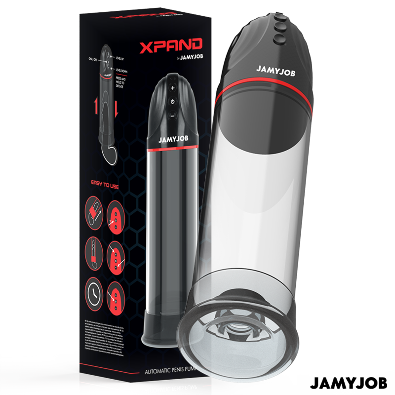 Imagen que nos facilita JAMYJOB de su producto erótico JAMYJOB - XPAND BOMBA AUTOMÁTICA 3 NIVELES DE ONDAS ESTIMULADORAS GRIS para nuestra categoría "JUGUETES BIENESTAR |Juguetes para Hombres|Accesorios para el pene|Bomba Alargadora Pene".