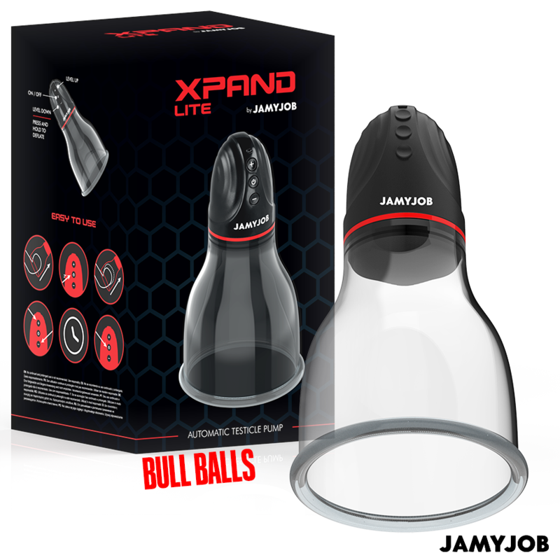 Imagen que nos facilita JAMYJOB de su producto erótico JAMYJOB - XPAND LITE BOMBA AUTOMTICA DE TESTÍCULOS 3 NIVELES DE ONDAS ESTIMULADORAS GRIS para nuestra categoría "JUGUETES BIENESTAR |Juguetes para Hombres|Accesorios para el pene|Bomba Alargadora Pene".