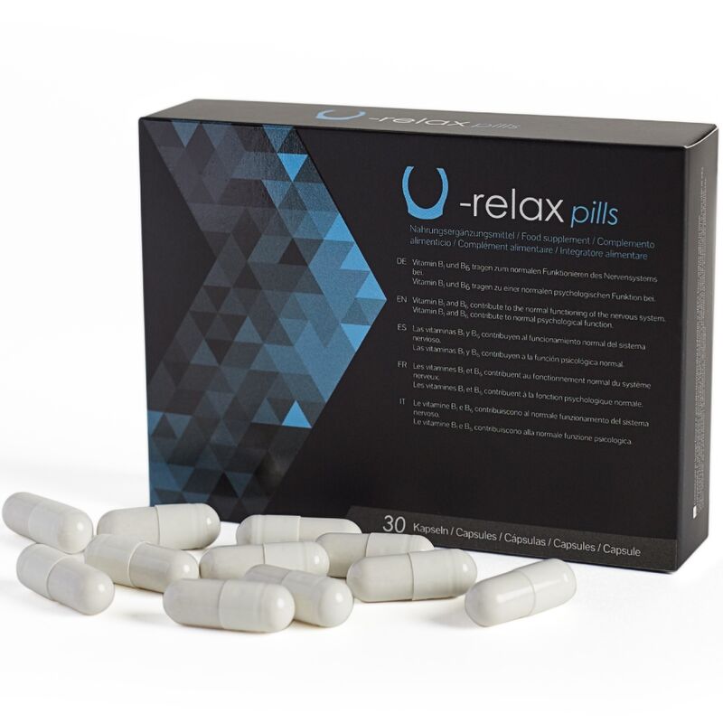 Imagen que nos facilita 500COSMETICS de su producto erótico U-Relax Pills – Complemento alimenticio para el bienestar emocional para nuestra categoría "DROGUERÍA |Complementos Alimenticios|Cápsulas Unisex".