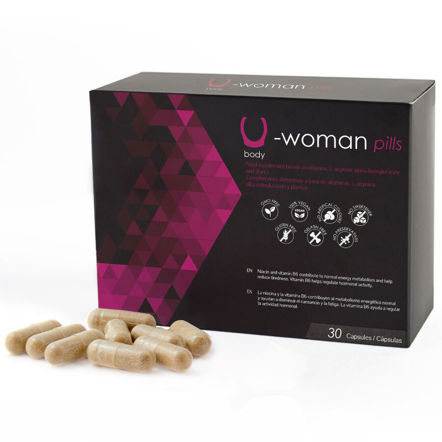 Imagen que nos facilita 500COSMETICS de su producto erótico U-WOMAN – Complemento alimenticio para la libido femenina para nuestra categoría "DROGUERÍA |Estimulantes para Ellas|Cápsulas Femeninas".
