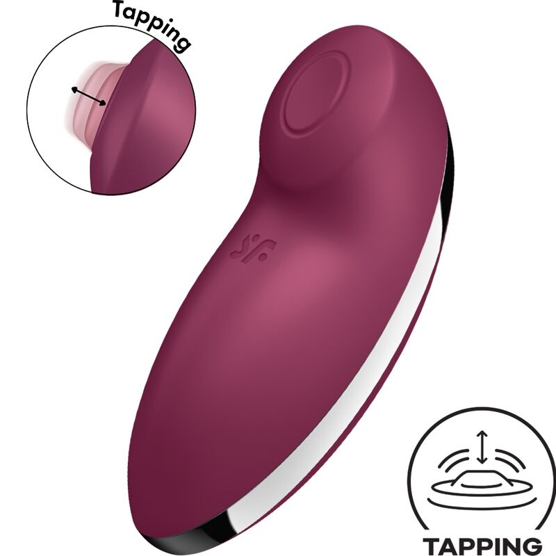 Imagen que nos facilita SATISFYER VIBRATOR de su producto erótico SATISFYER - TAP & CLIMAX 2 VIBRADOR & ESTIMULADOR ROJO para nuestra categoría "JUGUETES BIENESTAR |Juguetes para Mujeres|Estimuladores|Succionadores con vibración".