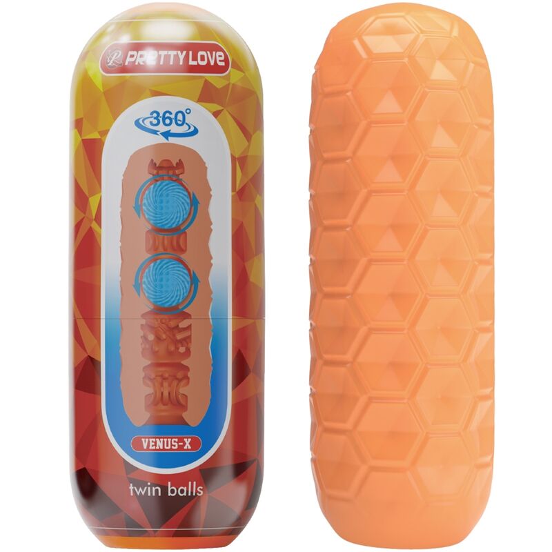 Imagen que nos facilita PRETTY LOVE FLIRTATION de su producto erótico PRETTY LOVE - TWIN BALLS MASTURBADOR MASCULINO NARANJA para nuestra categoría "JUGUETES BIENESTAR |Juguetes para Hombres|Masturbadores varios".