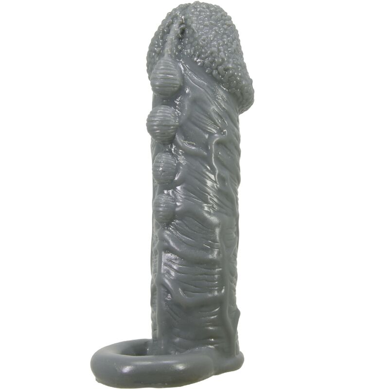 Imagen que nos facilita PRETTY LOVE de su producto erótico PRETTY LOVE - FUNDA REALÍSTICA ALARGADORA Y RETARDANTE PARA PENE GRIS para nuestra categoría "JUGUETES BIENESTAR |Juguetes para Hombres|Accesorios para el pene|Fundas Pene con Extensión".