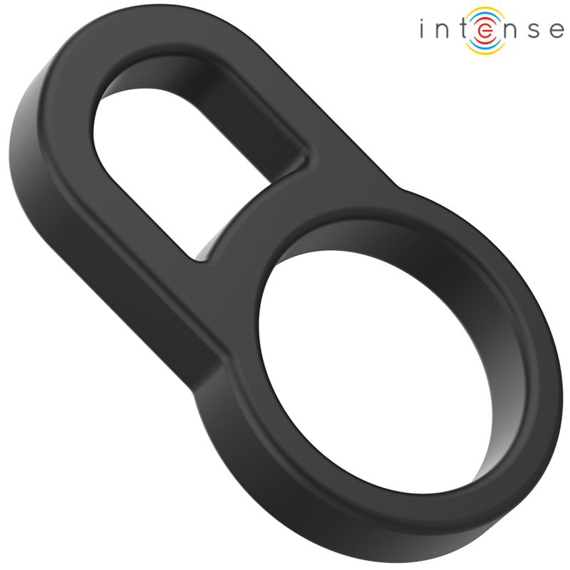 Imagen que nos facilita INTENSE COUPLES TOYS de su producto erótico INTENSE - BOBBY ANILLO DOBLE PARA PENE SILICONA NEGRO para nuestra categoría "JUGUETES BIENESTAR |Juguetes para Hombres|Accesorios para el pene|Anillos Pene|Anillos sin vibración".