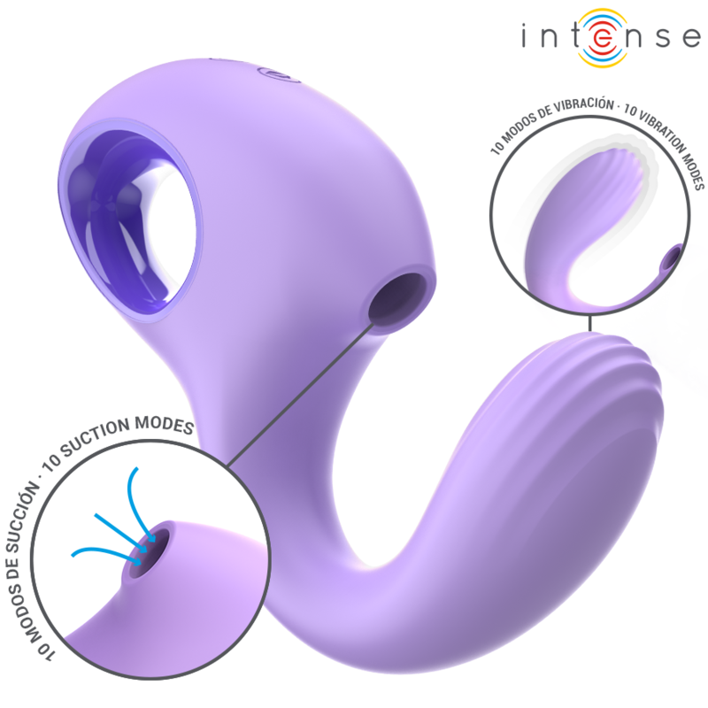 Imagen que nos facilita INTENSE FUN de su producto erótico INTENSE - BAXTER VIBRADOR & ESTIMULADOR VIOLETA para nuestra categoría "JUGUETES BIENESTAR |Juguetes para Mujeres|Estimuladores|Succionadores con vibración".