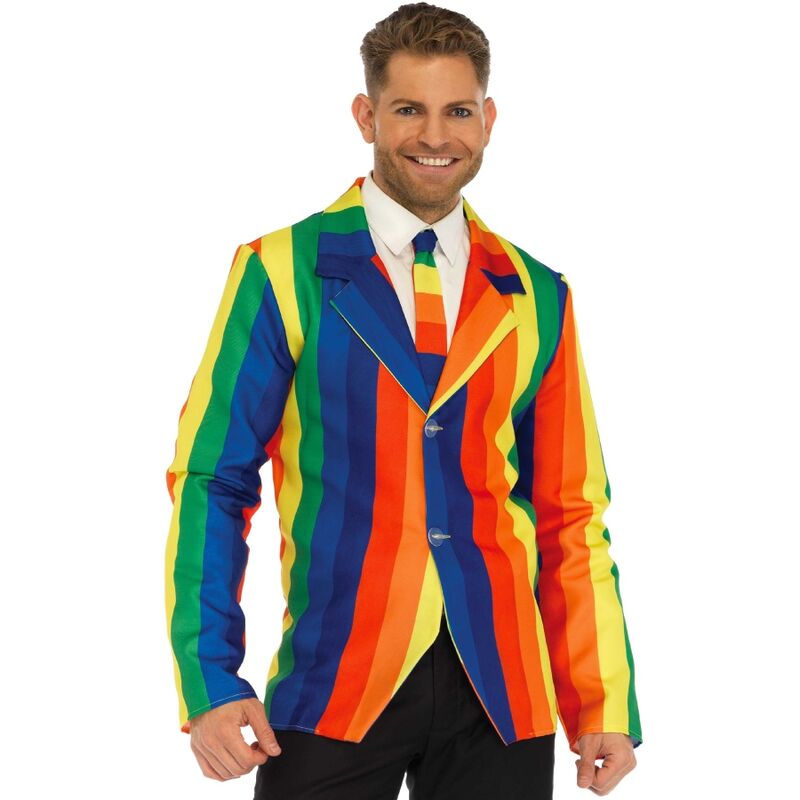Imagen que nos facilita LEG AVENUE COSTUMES de su producto erótico LEG AVENUE - TRAJE BLAZER + CORBATA ARCOÍRIS M para nuestra categoría "MODA & LENCERÍA|Lencería Hombre|Disfraces Hombre".