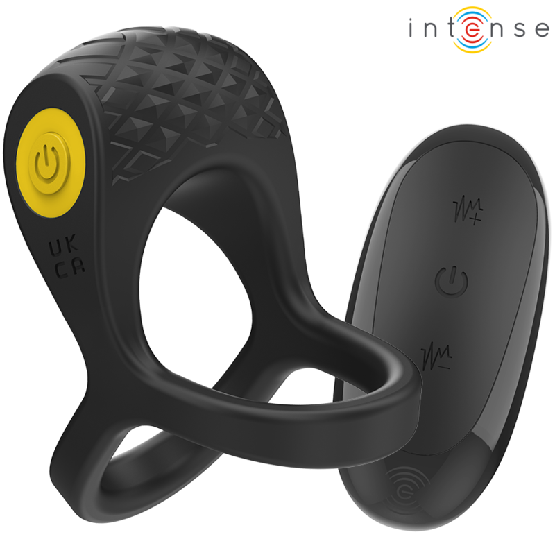 Imagen que nos facilita INTENSE COUPLES TOYS de su producto erótico INTENSE - ALEX ANILLO DOBLE VIBRADOR PENE 10 VIBRACIONES NEGRO para nuestra categoría "JUGUETES BIENESTAR |Juguetes para Hombres|Accesorios para el pene|Anillos Pene|Anillos con Vibración".