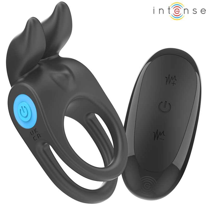 Imagen que nos facilita INTENSE COUPLES TOYS de su producto erótico INTENSE - SAM ANILLO DOBLE VIBRADOR PENE 10 VIBRACIONES NEGRO para nuestra categoría "JUGUETES BIENESTAR |Juguetes para Hombres|Accesorios para el pene|Anillos Pene|Anillos con Vibración".