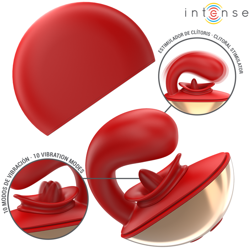 Imagen que nos facilita INTENSE FUN de su producto erótico INTENSE - MARIAH VIBRADOR & ESTIMULADOR EN FORMA DE U 10 VIBRACIONES ROJO para nuestra categoría "JUGUETES BIENESTAR |Vibradores|Vibrador Parejas U".