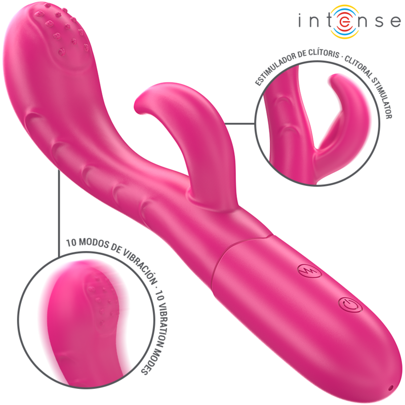 Imagen que nos facilita INTENSE FUN de su producto erótico INTENSE - AMARA VIBRADOR CON LENGUA ESTIMULADORA 10 VIBRACIONES ROSA para nuestra categoría "JUGUETES BIENESTAR |Vibradores|Vibradores HI-TECH".