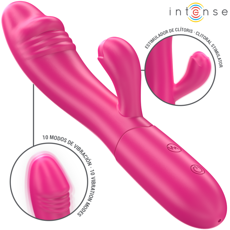 Imagen que nos facilita INTENSE FUN de su producto erótico INTENSE - IVY VIBRADOR FLEXIBLE 10 VIBRACIONES CON LENGUA ESTIMULADORA ROSA para nuestra categoría "JUGUETES BIENESTAR |Vibradores|Vibradores HI-TECH".