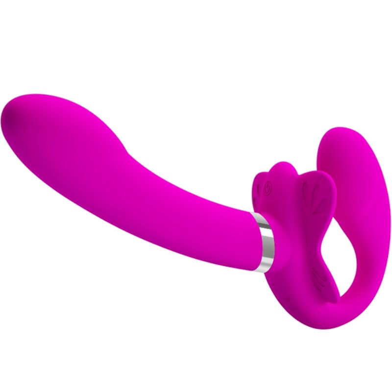Imagen que nos facilita PRETTY LOVE de su producto erótico PRETTY LOVE - VALERIE VIBRADOR DOBLE STRAP-ON 12 VIBRACIONES MORADO para nuestra categoría "JUGUETES BIENESTAR |Vibradores|Vibradores Clasicos anales o vaginales".