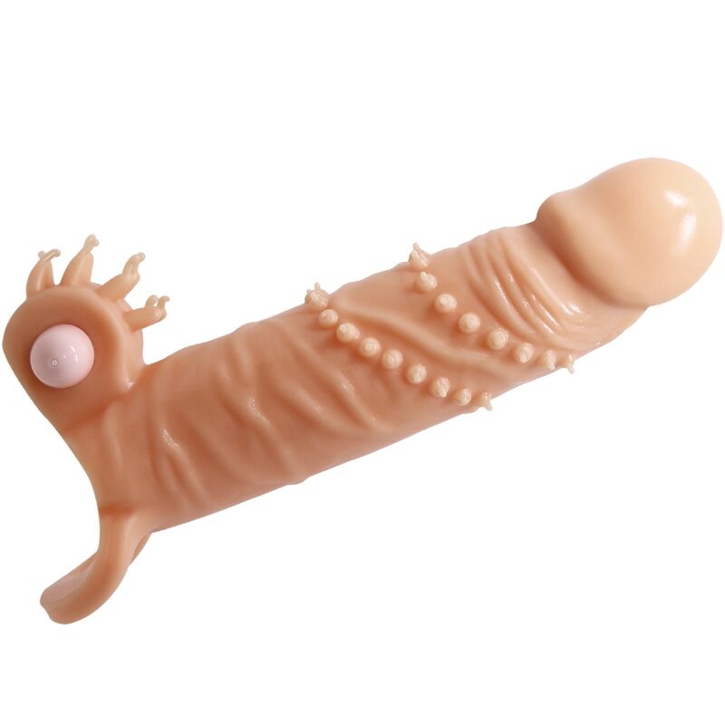 Imagen que nos facilita PRETTY LOVE de su producto erótico PRETTY LOVE - CONNOR FUNDA PARA PENE + ESTIMULADOR DE CLÍTORIS NATURAL para nuestra categoría "JUGUETES BIENESTAR |Juguetes para Hombres|Accesorios para el pene|Fundas Pene con Extensión".