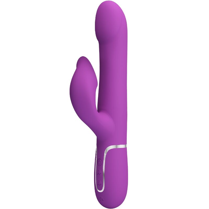 Imagen que nos facilita PRETTY LOVE de su producto erótico PRETTY LOVE - VIBRADOR & ESTIMULADOR MULTIFUNCIÓN 4 EN 1 MORADO para nuestra categoría "JUGUETES BIENESTAR |Vibradores|Vibradores HI-TECH".