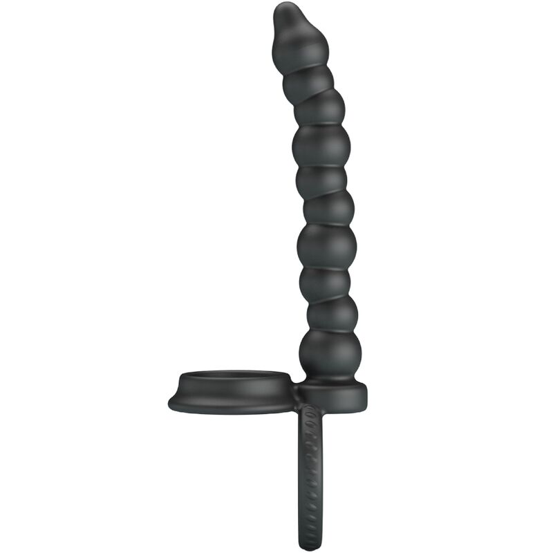 Imagen que nos facilita PRETTY LOVE de su producto erótico PRETTY LOVE - DILLION ANILLO PENE PARA DONLE PENETACIÓN NEGRO para nuestra categoría "JUGUETES BIENESTAR |Juguetes para Hombres|Accesorios para el pene|Anillos Pene|Anillos para Doble Penetración".