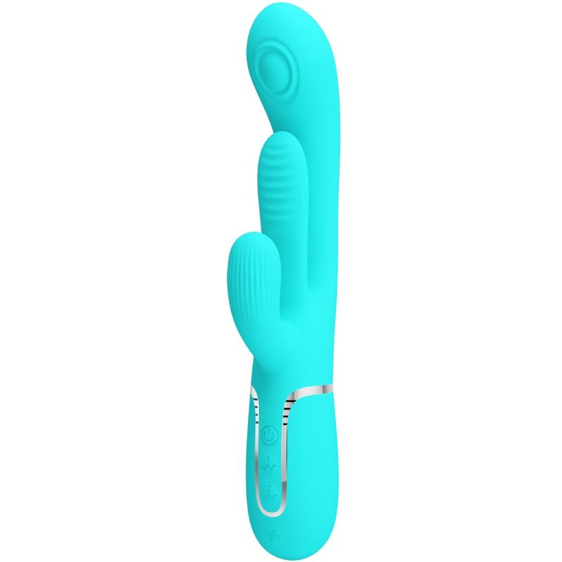 Imagen que nos facilita PRETTY LOVE de su producto erótico PRETTY LOVE - SHANIA TRIPLE VIBRADOR RABBIT MULTIFUNCIÓN 3 EN 1 para nuestra categoría "JUGUETES BIENESTAR |Vibradores|Vibradores Rabbit".