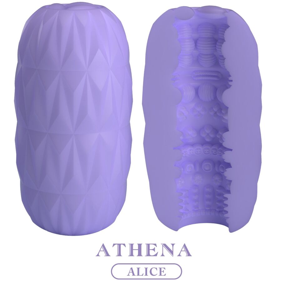Imagen que nos facilita PRETTY LOVE de su producto erótico PRETTY LOVE - ATHENA ALICE MASTURBADOR MASCULINO MORADO para nuestra categoría "JUGUETES BIENESTAR |Juguetes para Hombres|Masturbadores varios".