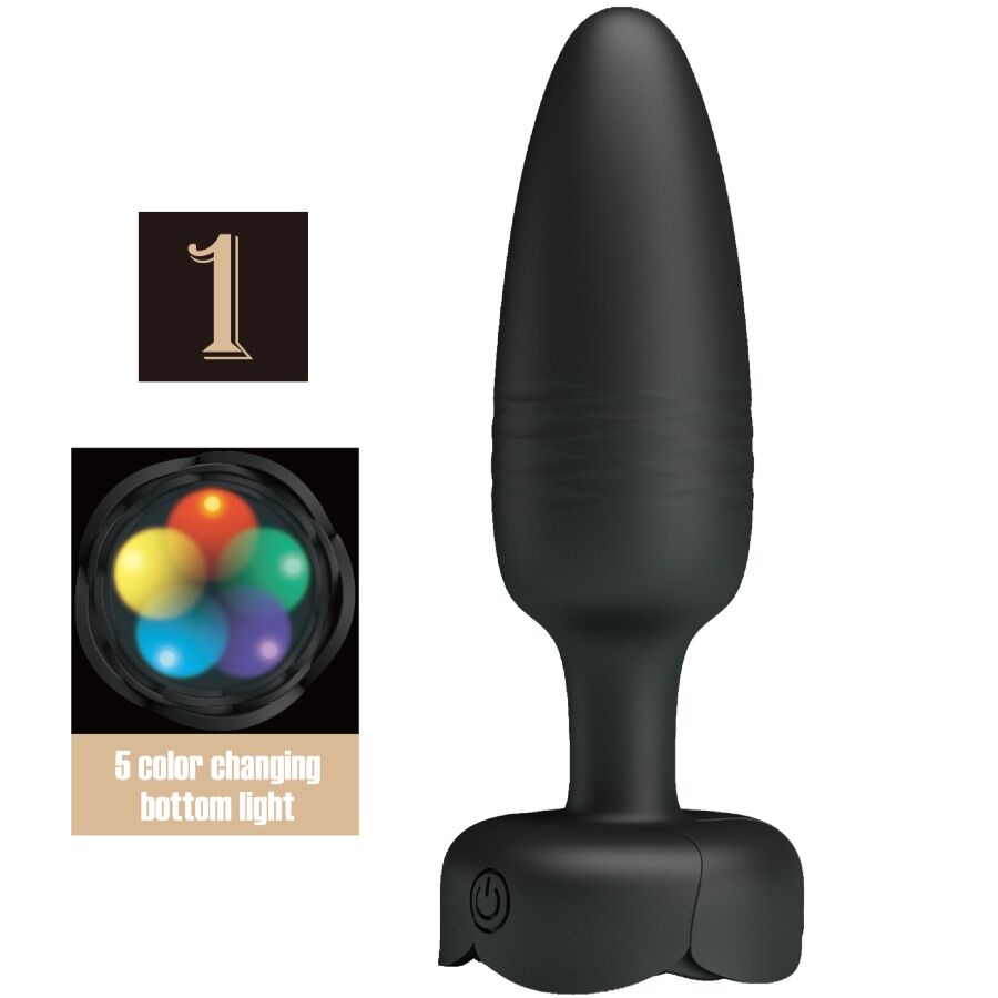 Imagen que nos facilita PRETTY LOVE de su producto erótico PRETTY LOVE - TARION PLUG ANAL CON LUZ LED 12.5 CM para nuestra categoría "JUGUETES BIENESTAR |Anal|Plugs Anales".
