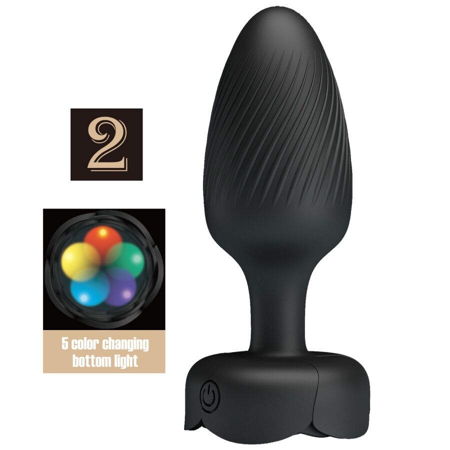 Imagen que nos facilita PRETTY LOVE de su producto erótico PRETTY LOVE - VARIAN PLUG ANAL CON LUZ LED 10.8 CM para nuestra categoría "JUGUETES BIENESTAR |Anal|Plugs Anales".