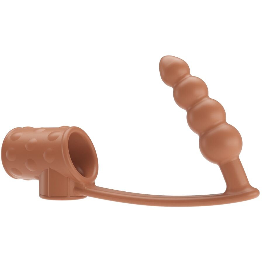 Imagen que nos facilita PRETTY LOVE MALE de su producto erótico PRETTY LOVE - FUNDA PARA PENE CON PLUG ANAL NATURAL para nuestra categoría "JUGUETES BIENESTAR |Juguetes para Hombres|Accesorios para el pene|Fundas Pene sin extensión".