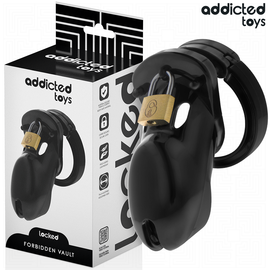 Imagen que nos facilita ADDICTED TOYS LOCKED de su producto erótico ADDICTED TOYS LOCKED - FORBIDDEN VAULT JAULA PARA PENE 10 CM para nuestra categoría "BDSM & BONDAGE |Artículos BDSM|Jaulas Pene BDSM".