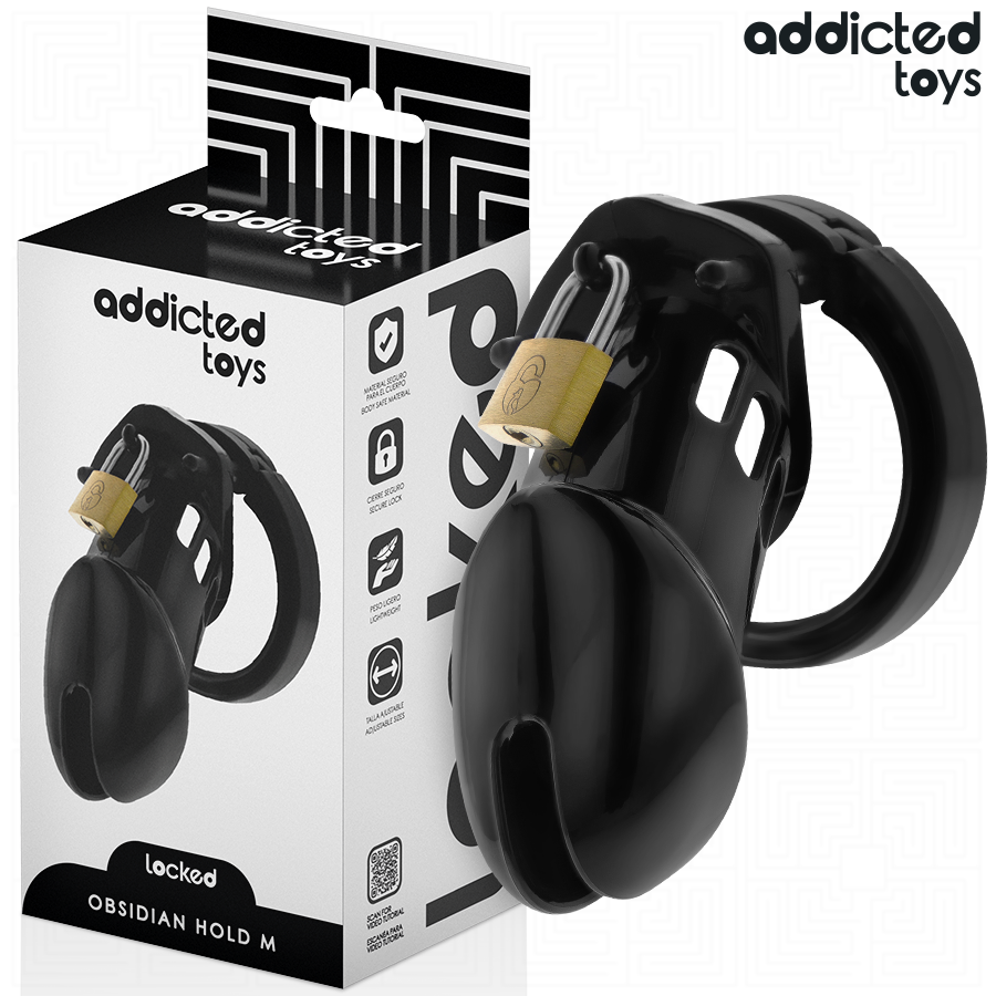 Imagen que nos facilita ADDICTED TOYS LOCKED de su producto erótico ADDICTED TOYS LOCKED - OBSIDIAN HOLD JAULA PARA PENE TALLA M para nuestra categoría "BDSM & BONDAGE |Artículos BDSM|Jaulas Pene BDSM".