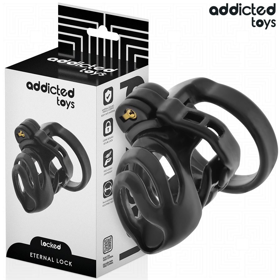Imagen que nos facilita ADDICTED TOYS LOCKED de su producto erótico ADDICTED TOYS LOCKED - ETERNAL LOCK JAULA PARA PENE 9 CM para nuestra categoría "BDSM & BONDAGE |Artículos BDSM|Jaulas Pene BDSM".