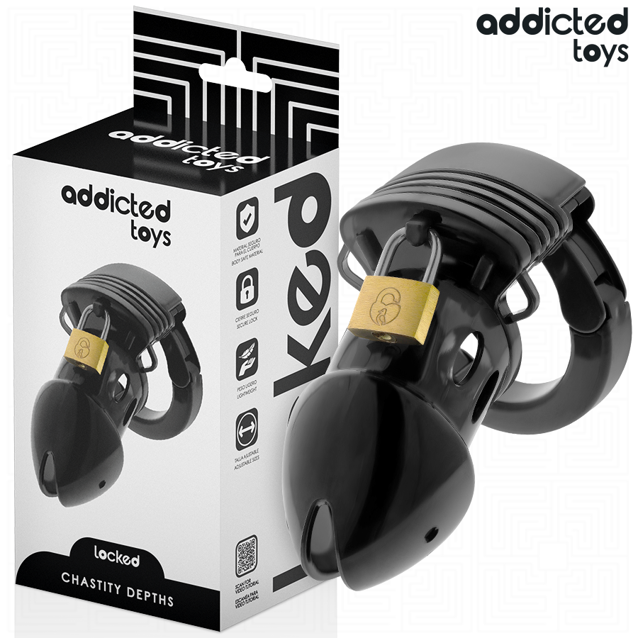 Imagen que nos facilita ADDICTED TOYS LOCKED de su producto erótico ADDICTED TOYS LOCKED - CHASTITY DEPTHS JAULA PARA PENE 7