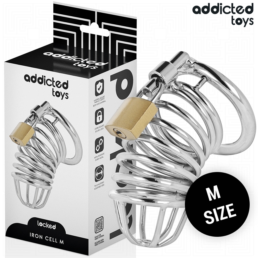 Imagen que nos facilita ADDICTED TOYS LOCKED de su producto erótico ADDICTED TOYS LOCKED - IRON CELL JAULA PARA PENE DE METAL TALLA M para nuestra categoría "BDSM & BONDAGE |Artículos BDSM|Jaulas Pene BDSM".