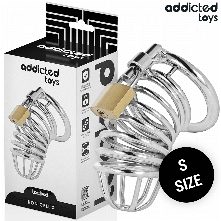 Imagen que nos facilita ADDICTED TOYS LOCKED de su producto erótico ADDICTED TOYS LOCKED - IRON CELL JAULA PARA PENE DE METAL 4 CM TALLA S para nuestra categoría "BDSM & BONDAGE |Artículos BDSM|Jaulas Pene BDSM".