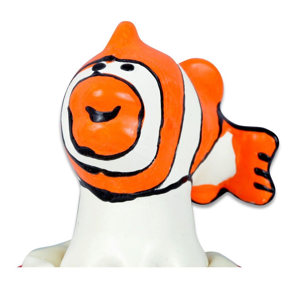 Imagen que nos facilita CONDOMERIE de su producto erótico CONDOMERIE - PRESERVATIVO DECORATIVO PINTADO A MANO PESCADO NARANJA para nuestra categoría "PRESERVATIVOS |Preservativos Divertidos".