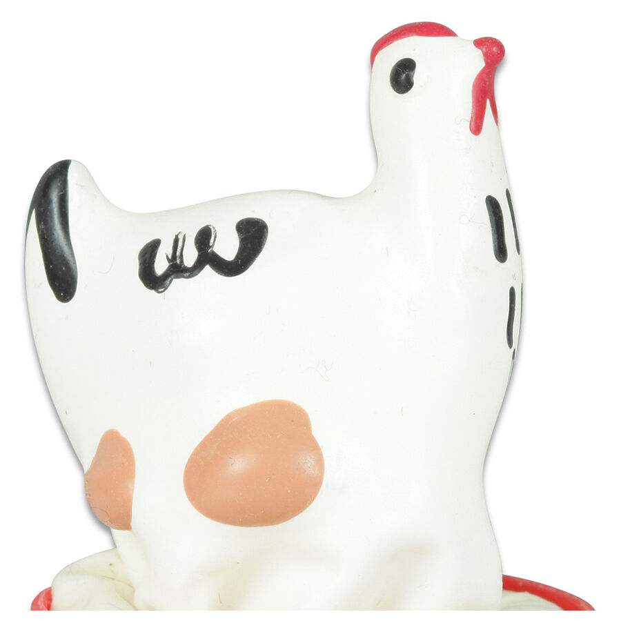 Imagen que nos facilita CONDOMERIE de su producto erótico CONDOMERIE - PRESERVATIVO DECORATIVO PINTADO A MANO POLLO BLANCO para nuestra categoría "PRESERVATIVOS |Preservativos Divertidos".