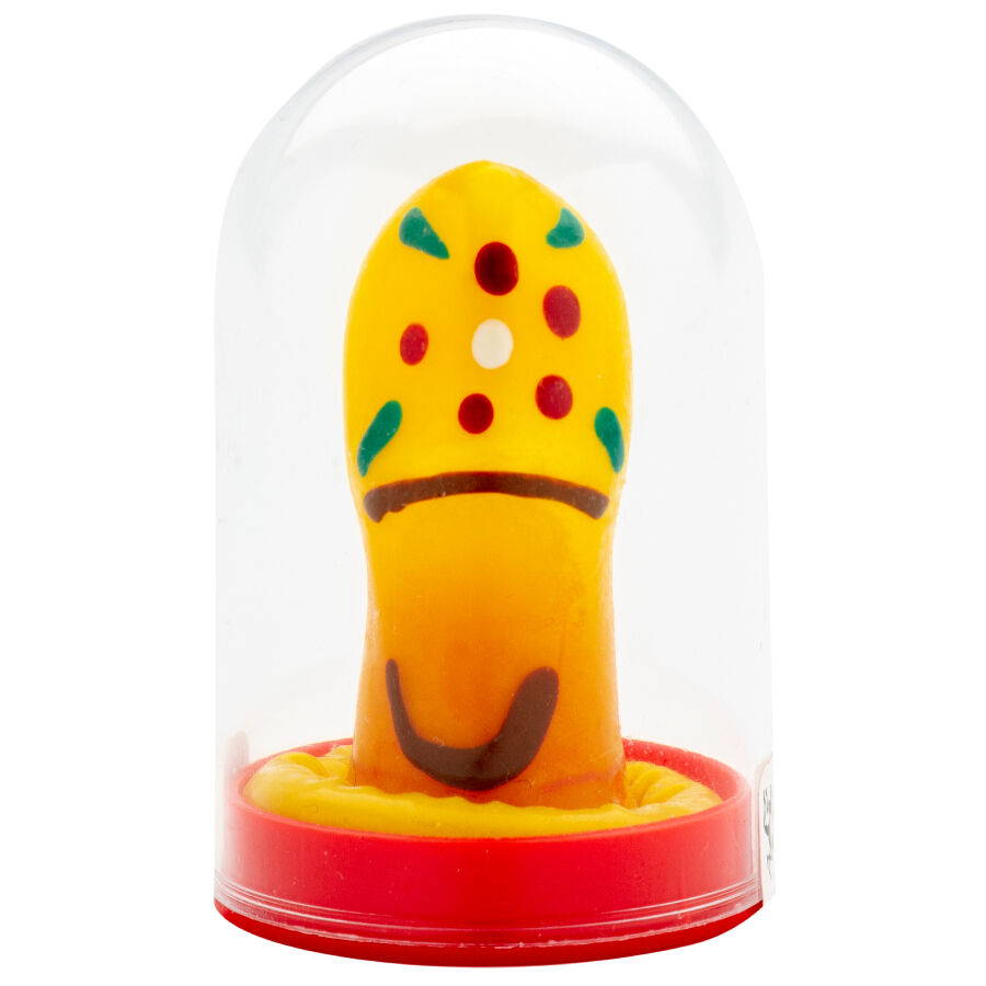 Imagen que nos facilita CONDOMERIE de su producto erótico CONDOMERIE - PRESERVATIVO DECORATIVO PINTADO A MANO ZUECO para nuestra categoría "PRESERVATIVOS |Preservativos Divertidos".