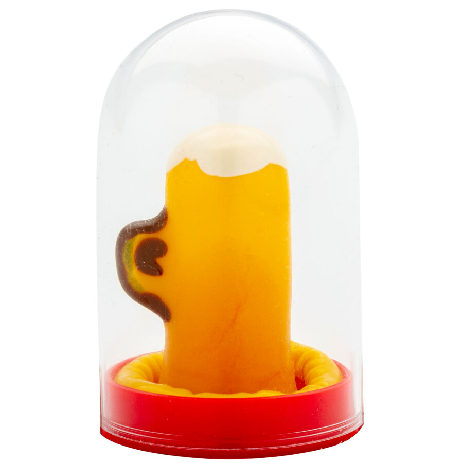 Imagen que nos facilita CONDOMERIE de su producto erótico CONDOMERIE - PRESERVATIVO DECORATIVO PINTADO A MANO VASO DE CERVEZA para nuestra categoría "PRESERVATIVOS |Preservativos Divertidos".