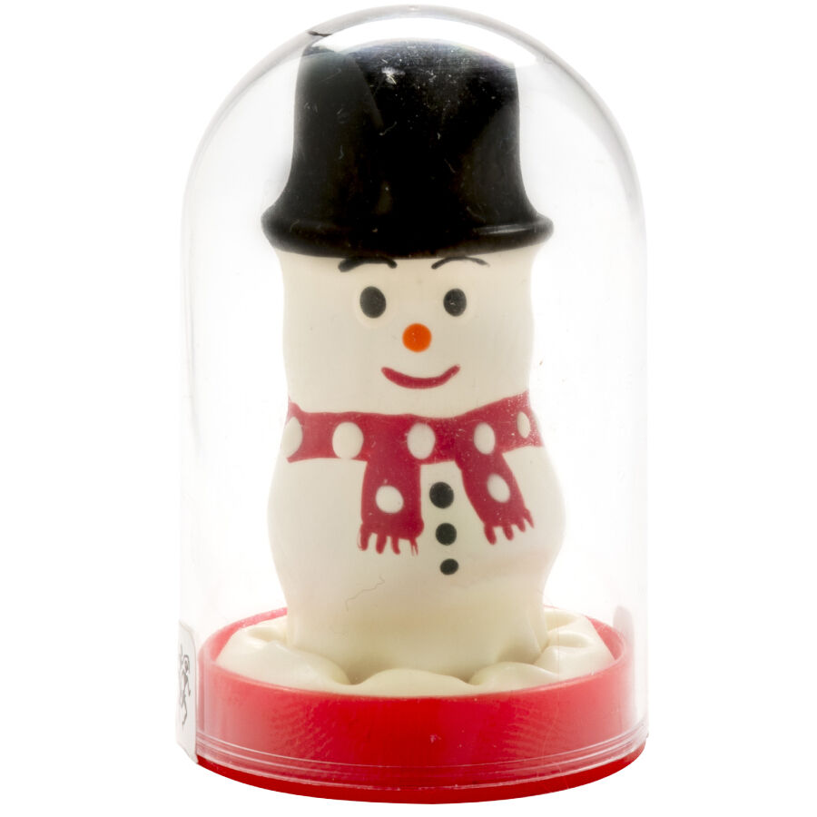 Imagen que nos facilita CONDOMERIE de su producto erótico CONDOMERIE - PRESERVATIVO DECORATIVO PINTADO A MANO MUÑECO DE NIEVE para nuestra categoría "PRESERVATIVOS |Preservativos Divertidos".