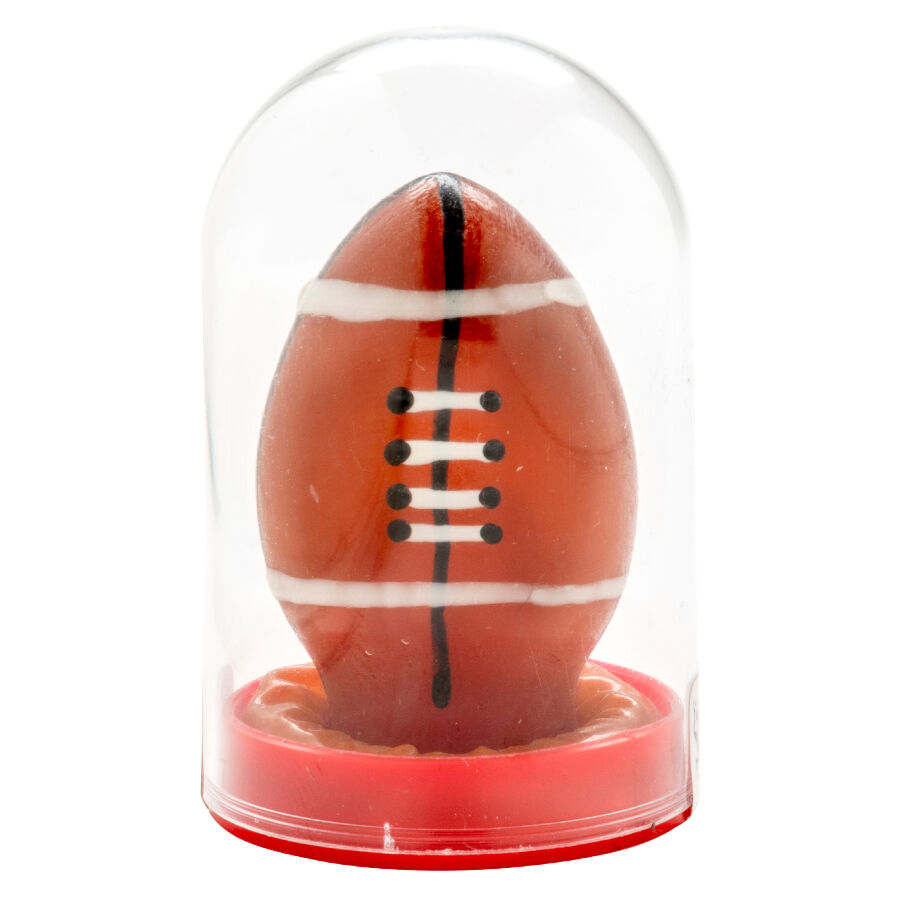 Imagen que nos facilita CONDOMERIE de su producto erótico CONDOMERIE - PRESERVATIVO DECORATIVO PINTADO A MANO PELOTA DE RUGBY para nuestra categoría "PRESERVATIVOS |Preservativos Divertidos".