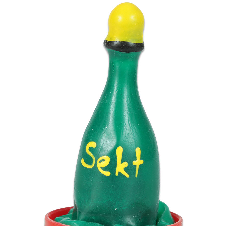 Imagen que nos facilita CONDOMERIE de su producto erótico CONDOMERIE - PRESERVATIVO DECORATIVO PINTADO A MANO CHAMPÁN para nuestra categoría "PRESERVATIVOS |Preservativos Divertidos".