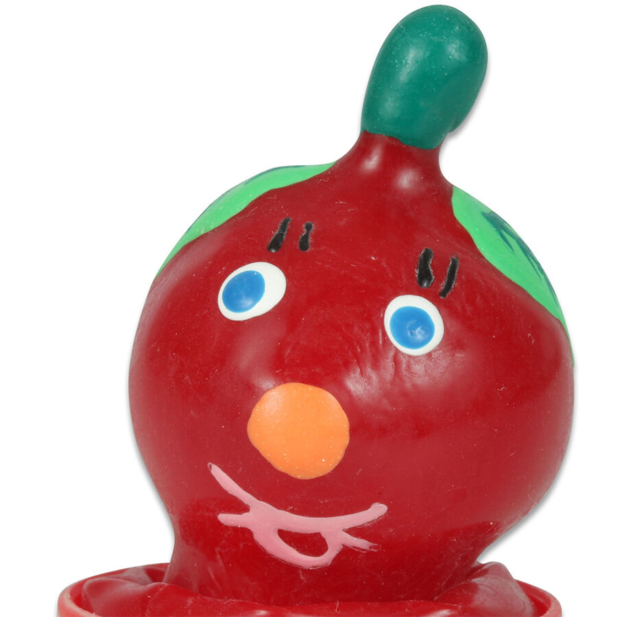 Imagen que nos facilita CONDOMERIE de su producto erótico CONDOMERIE - PRESERVATIVO DECORATIVO PINTADO A MANO TOMATE para nuestra categoría "PRESERVATIVOS |Preservativos Divertidos".