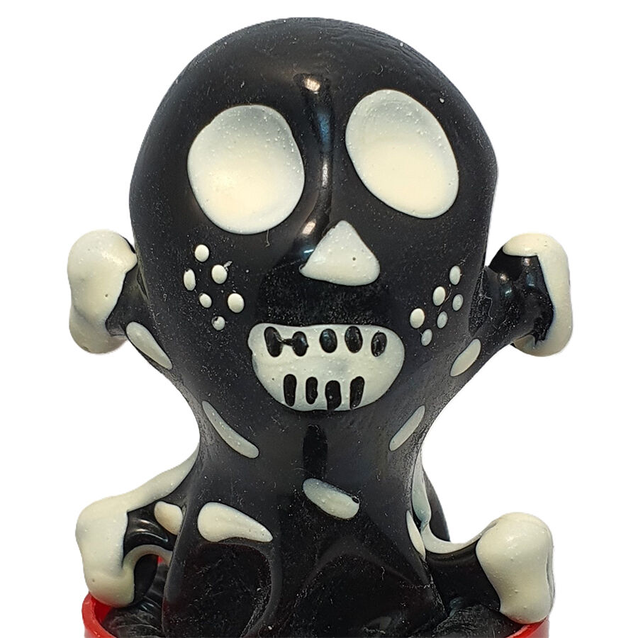 Imagen que nos facilita CONDOMERIE de su producto erótico CONDOMERIE - PRESERVATIVO DECORATIVO PINTADO A MANO CALAVERA NEGRA MODELO 2 para nuestra categoría "PRESERVATIVOS |Preservativos Divertidos".
