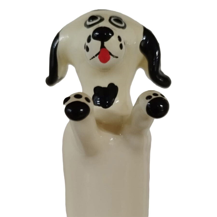 Imagen que nos facilita CONDOMERIE de su producto erótico CONDOMERIE - PRESERVATIVO DECORATIVO PINTADO A MANO PERRO BLANCO FELIZ XL para nuestra categoría "PRESERVATIVOS |Preservativos Divertidos".