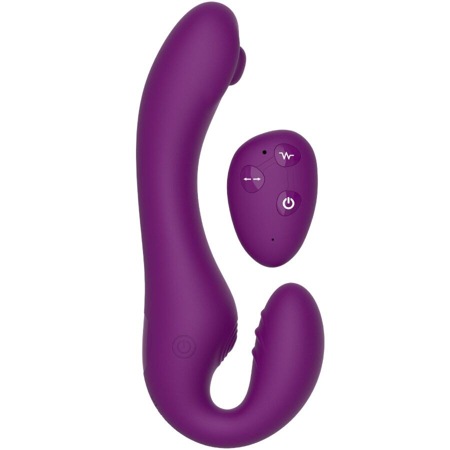 Imagen que nos facilita XOCOON de su producto erótico XOCOON - STRAPLESS STRAP-ON VIBRADOR 2 EN 1 CON CONTROL REMOTO MORADO para nuestra categoría "JUGUETES BIENESTAR |Vibradores|Vibradores Rabbit".