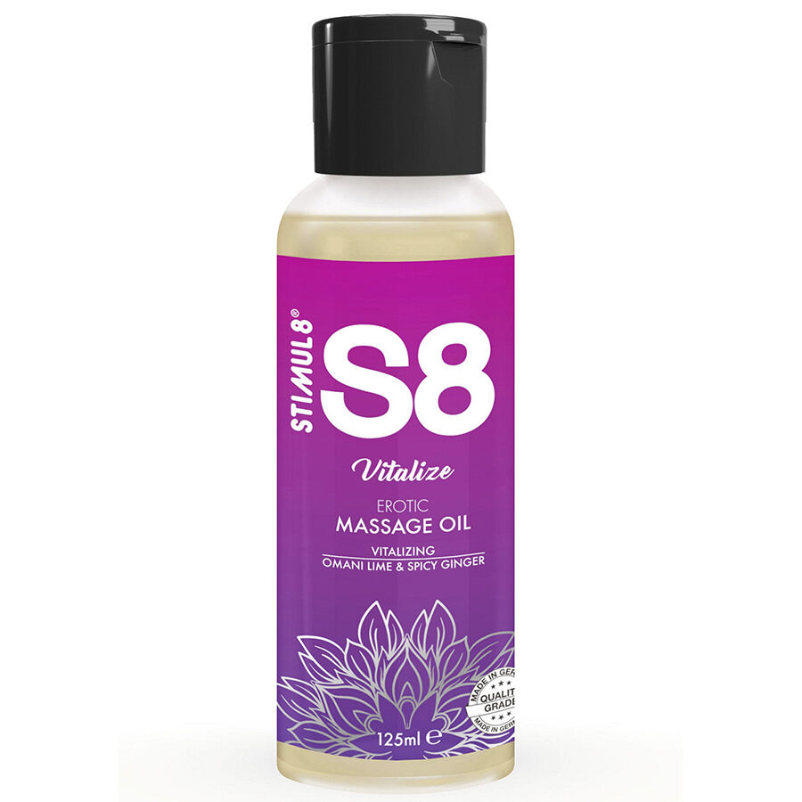 Imagen que nos facilita STIMUL8 de su producto erótico STIMUL8 - S8 VITALIZE ACEITE DE MASAJE LIMA 125 ML para nuestra categoría "DROGUERÍA |Para Masajes|Aceites con Sabores".