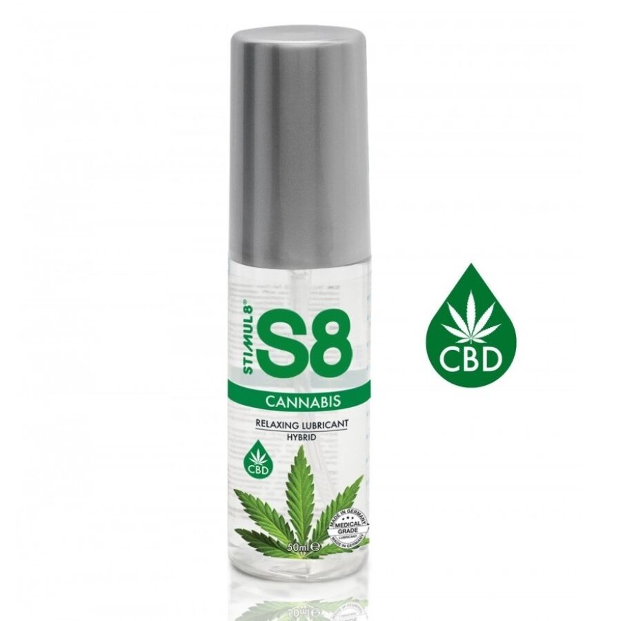 Imagen que nos facilita STIMUL8 de su producto erótico STIMUL8 - S8 LUBRICANTE HÍBRIDO CANNABIS 50 ML para nuestra categoría "DROGUERÍA |Lubricantes|Serie con base CBD".