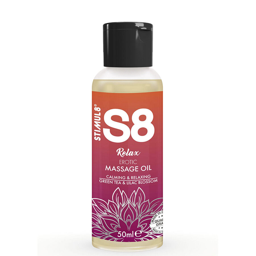 Imagen que nos facilita STIMUL8 de su producto erótico STIMUL8 - S8 RELAX ACEITE DE MASAJE ERÓTICO TÉ VERDE 50 ML para nuestra categoría "DROGUERÍA |Para Masajes|Aceites con Sabores".
