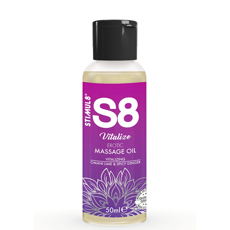 Imagen que nos facilita STIMUL8 de su producto erótico STIMUL8 - S8 VITALIZE ACEITE DE MASAJE ERÓTICO LIMA 50 ML para nuestra categoría "DROGUERÍA |Para Masajes|Aceites con Sabores".