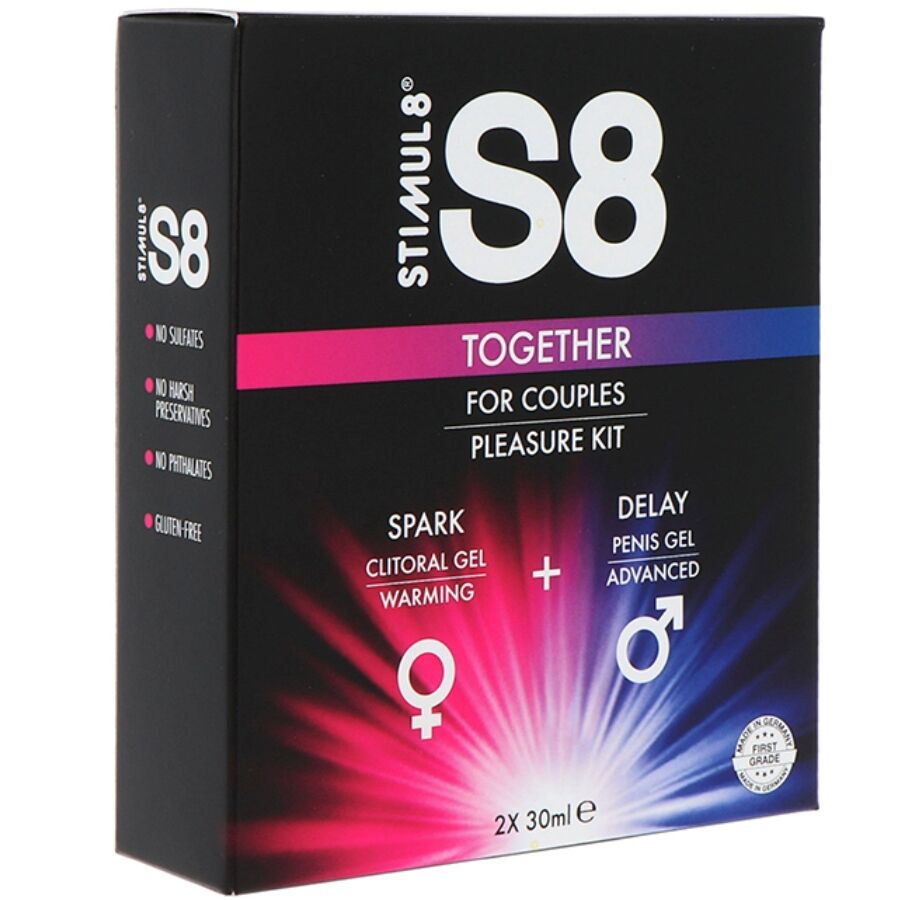 Imagen que nos facilita STIMUL8 de su producto erótico STIMUL8 - S8 TOGETHER KIT DE PAREJAS 2 X 30 ML para nuestra categoría "DROGUERÍA |Para Masajes|Kits de masaje".