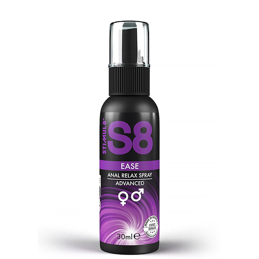 Imagen que nos facilita STIMUL8 de su producto erótico STIMUL8 - S8 EASE SPRAY RELAJANTE ANAL 30 ML para nuestra categoría "DROGUERÍA |Lubricantes|Anal - Sprays o cremas relajantes".