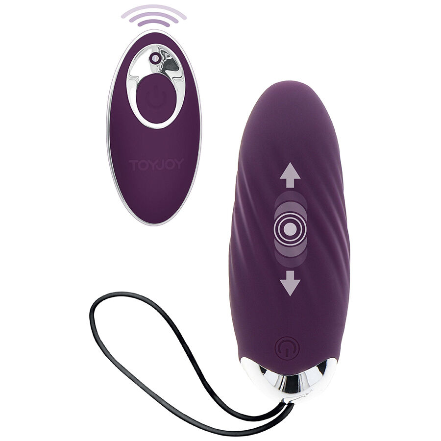 Imagen que nos facilita TOYJOY de su producto erótico TOYJOY - HAPPINESS KNOCK KNOCK EGGSTAVAGANT VIBRADOR CON CONTROL REMOTO MORADO para nuestra categoría "JUGUETES BIENESTAR |Vibradores|Vibradores control remoto".
